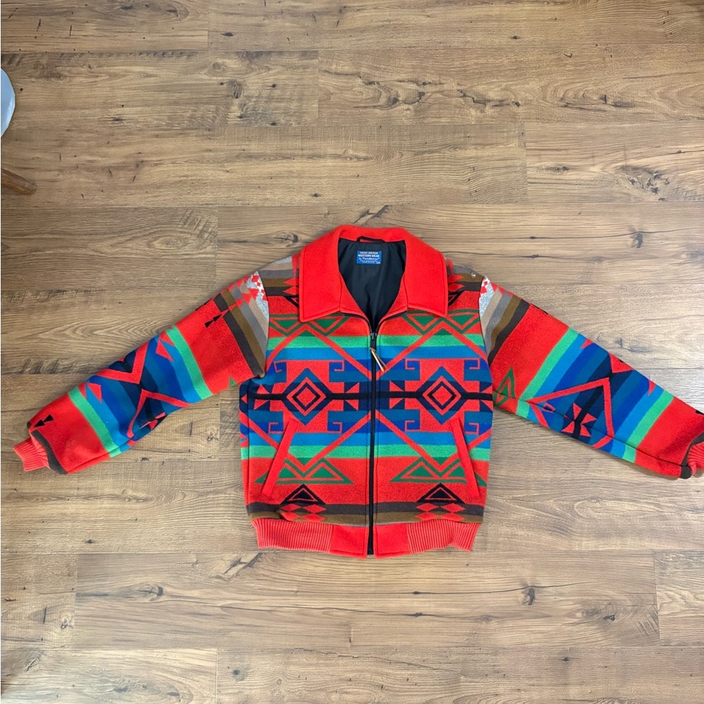 Pendleton Aztec Wool Bomber Jacket - image 1